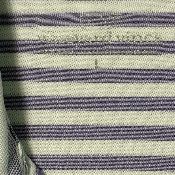 Vineyard Vines Mens Striped Performance Golf Polo Shirt Purple/White Siz… - Picture 4 of 6